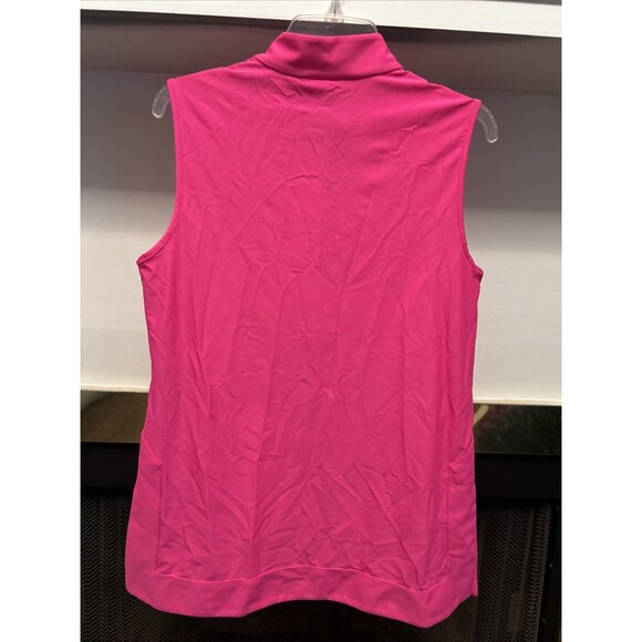 Hot Pink Jude Connally sleeveless top with a mandarin collar, Medium, New W/Tags - Picture 4 of 5